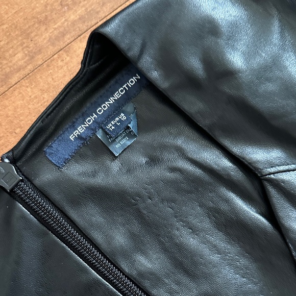French Connection Shiny Black Mini Dress - Picture 2 of 4